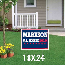 Custom Political Yard Sign #1-2 sided print, 2 stakes per sign- Corrugated Plastic (250, 18x24)