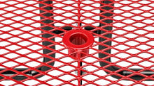 Barco Products SuperSaver Commercial Rectangular Picnic Table, 6 ft Seats 6, Red Thermoplastic-Coated Expanded Metal, 1-5/8 in. Umbrella Hole, Portable or Surface Mount, 10-Year Guarantee