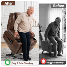 FILWY Power Lift Recliner Chair for Elderly with Massage and Heat, Brown