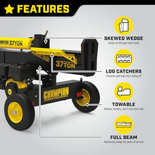 Champion Power Equipment 37-Ton Horizontal/Vertical Full Beam Gas Log Splitter with Auto Return