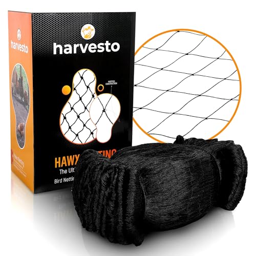 Harvesto Heavy Duty Bird Netting for Chicken Coops & Runs | Tree & Garden Netting Mesh 1-1/2" | Keep Hawks, Birds & Predators Away | Bird Netting for Blueberry Bushes, Vegetables & Fruit (50' x 150')