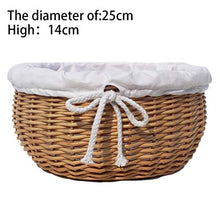 OREKPOT Rattan Storage Basket Woven Fruit Snack Storage Box Picnic Basket Wedding Decoration Outdoor Home Desktop Decoration，Without Cover