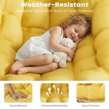 Easyego 2-Piece Oversized Papasan Rocking Chair with Ottoman for Indoor Outdoor Use, Comfortable Wicker Rocker for Deck, Balcony, Poolside, Lawn, Bedroom, Living Room, Light Yellow