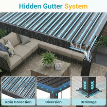 12' x 16' Patio Pergola with Adjustable Roof & Aluminum Frame for Backyard