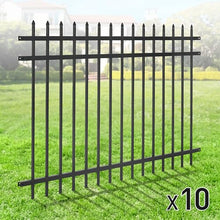 Fencer Wire Heavy Duty Pinnacle Fence Barrier Panel, 4FT Height X 6FT Width Anti-Rust Metal Fencing Panel, Steel Outdoor Decorative Garden Fence Panel for Yard, Pool, Patio, Pack of 10