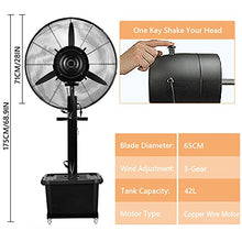 Misting Cooling Fan with Water Tank, 3 Speed Settings, Waterproof Spray for Outdoor, Patio, Industrial Use, Heavy Duty Electric Fan(A-71Cm/28In)
