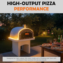 Authentic Pizza Ovens Lume Largo Premium Wood-Fired Outdoor Pizza Oven, Handmade in Portugal, Triple-Insulated Brick Oven, Drop-Down Door, Stainless Steel Chimney, Thermometer & Baking Dish Included