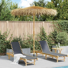 Foknhdi Bamboo Garden Parasol 106.3 Inch Patio Umbrella with Banana Leaf Roof, Tropical Shade for Yard Terrace Deck and Bar, Foldable Design with 1.77 Inch Pole