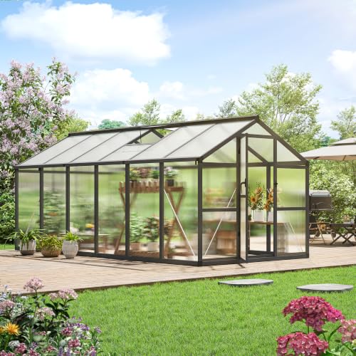 Garvee 8x12ft Walk-in Greenhouse, Heavy Duty Large Outdoor Green House