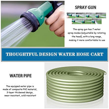 JKSVTF Hose Reel Cart Wall Mounted Pipe Organizer Automatic Telescopic Hose Cart, 180° Swivel Garden Hose Reels, Villa Water Pipe Storage Rack, with Water Gun (Blue Hose Cart+30m Pipe)