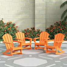 WestinTrends Malibu Outdoor Patio Porch Rocking Adirondack Chair (Set of 4), Orange