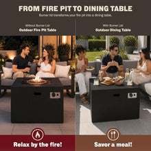 Kinger Home Kai 32-Inch Square Propane Fire Pit Table, Alloy Steel Outdoor Fire Pit with 50,000 BTUs, CSA-Certified, Includes a Burner lid, Lava Rocks and Weather Resistance Cover