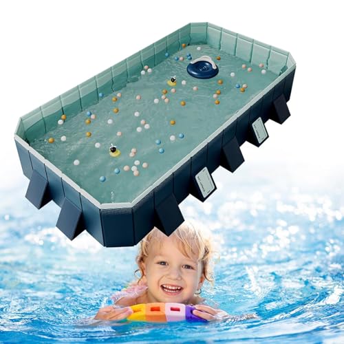 ZXINXIN Foldable Pool for Large, Small Dogs Children pet Dog Pool Stable Non-Slip Swimming Pool, Paddling Pool Dog Child Swimming Pool 400cm