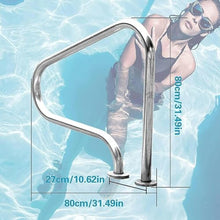 MSHOSAC Pool Grab Rail for Safety, Stainless Steel Handrail for Indoor/Outdoor Use, Easy Install Pool Accessory for Seniors & Kids