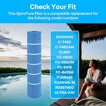 SpiroPure Blue Pool Filter for CL580 PJAN145 C-7482 FC-0820 FC-6415, 4 Pack