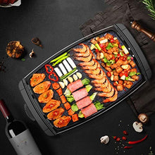 AFPSDLFJDLS Large Home Nonstick Electric Grills Removable Baking Tray Teppanyaki Easy Clean Fried Above Grilled Below