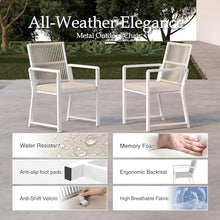 Coreporch Outdoor Patio Dining Chair, 400 Lbs, White, Set of 4