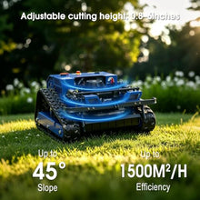 Robotic Track Mower – 8HP Gas Hybrid, 650m Range, 48cm Deck, 3-13cm Electric Height, 39° Slope, 1500W Brushless, APP Control – for Residential, Park, Cemetery – Compact All-Terrain Cutter