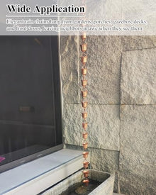 YUSIWOAL Rainwater Diverter for Gutter Downspout, Elegant Copper Design for Villa Deck Pergola Outdoor Water Collection(Style D,5M (16.4Ft))