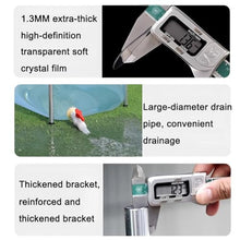 Aquarium Pool Pond with Transparent Clear Viewing Panel and Drain Valve, PVC Canvas Fish Pond with Steel Frame, Large Collapsible Outdoors Tarpaulin, for Fish and Shrimp Breeding(Clear,1x1x0.7m)