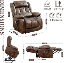 UOPYNE Dual Motor Power Lift Recliner with Lumbar Heat for Elderly