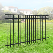 Fencer Wire Heavy Duty Flat Top Fence Barrier Panel, 4FT Height X 8FT Width Anti-Rust Metal Fencing Panel, 2” Diameter Steel Outdoor Decorative Garden Fence Panel, Single Panel