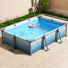 Rectangular Above Ground Pool, Reinforced Frame Swimming Pool for Backyard
