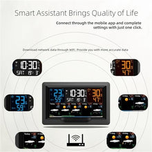 Weather Thermometer,Smart Weather Station Outdoor Indoor Sensor Thermometer Hygrometer Digital Snooze Alarm Clock Barometer Forecast