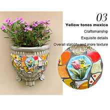 WLBHWL Mosaic Ceramics Wall Planter,Wall Hanging Planter Flower Pots for Fence Planters, Wall Planter That are Easy to Hang,Sun-Resistant,Wall Planters for Outdoor Plants Corridor Planters