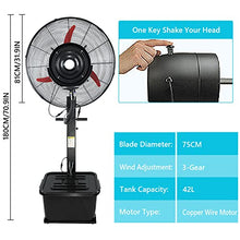 KaBuea Black Heavy Duty Oscillating Misting Fan, 3 Speeds & 11 Gallon Large Tank, Cooling Fan for Industrial & Commercial Outdoor Use(One Color,81cm/31.9in)