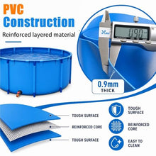 DIY Round Outdoor Fish Pond Pool with Sturdy Frame,Large Small Deep Pool