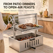 Argentine Charcoal Grill with Adjustable Stainless Steel V-Grate