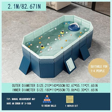 YLANMEI Blue Dog Pool for Large & Small Dogs, Foldable Dog Paddling Pool Dog Bathtub Stable Swimming Pool Pet Child Swimming Pool Non-Slip Portable,210cm