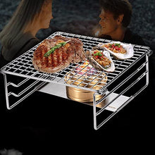 Barbecue Grill Mini Foldable Stainless Steel Portable Barbecue Grill Rack for Outdoor Activities Camp Cooking Supplies (D 7.87"x7.68"x2.95")