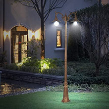 Post Lights Outdoor 290CM 114.17in Outdoor Garden Pillar Post Light Aluminum Path Pillar Lamp Waterproof IP65 Street Light 2-Head Bollard Path Lamp Mains Powered Pillar Post Light Pillar Lamp
