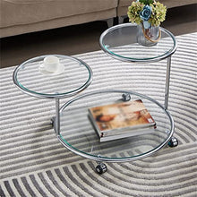 NRFJFOP Iron Art Round Rotating Edge Glass Living Room Sofa Corner Several Balcony Small Table