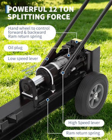 TrailBlaze Hydraulic Log Splitter – 12 Ton, Dual-Speed Pump