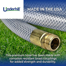 Underhill UltraMax Commercial Garden Water Hose, Heavy-Duty, Flexible, Anti-Kink, Non-Conductive, 600 psi, H75-125C, ¾ Inch x 125 ft, Clear