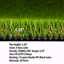 SMARTLAWN PROFESSIONAL Realistic Artificial Grass Rug, 6'X51' Carpets for Indoor and Outdoor Use, 1.25" Pile Height Soft and Lush Natural Looking Synthetic Mats