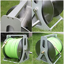 FKTHYO Garden Hose Reel Holders Outside Water Hose Reel Storage Stand Cart Wall-Mounted Stainless Steel Portable Garden Hose Cart for Garden Balcony Terrace