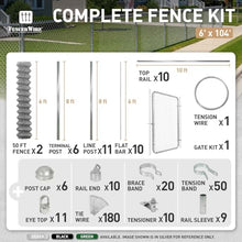 Fencer Wire 9 Gauge Durable Green Vinyl Coated Chain Link Fence Kit, Complete Fencing DIY Set w/Fence Fabric, Gate, Posts, Top Rails & Hardware for Yard, Garden & Animal Enclosures (6ft. x 104ft.)