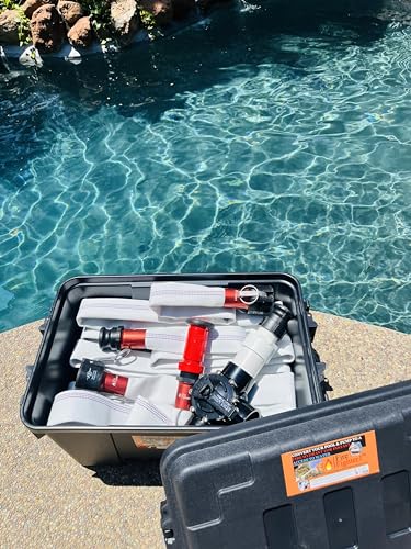 FireFighter1- Fire Hose for Pool Pumps Providing Instant Access to Pool Water During a Fire Emergency (100' (50' Hose w/ 50' Ext.) w/Installation Kit)