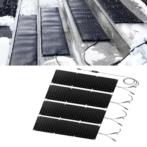 GOOAFTF Electric Snow Melting Mat - Non-Slip Waterproof Winter Snow Removal Solution for Stairs, Walkways, and Driveways(40x200cmx4Pcs)
