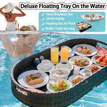 Pnpaea Floating Tray for Pool, Round Serving Tray for Swimming Pool Floats, for Hot Tub, Hot Spring, Beach Party, Pool Serving Drinks, Brunch Oval-White