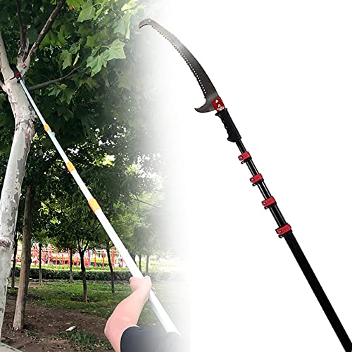 Pruning Saws,Telescopic Pole Saw,Extendable Telescopic Landscaping Pole Saw,for Pruning and Pruning Branches and Leaves High-Altitude Fruit Tree Branch Saw,Red,5.4m/18FT