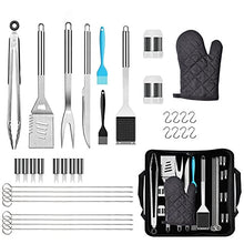 XIXIDIAN 35Pcs BBQ Grill Grilling Accessories Tools Set,Barbecue Tool Set with Steel Fork, Stainless Steel Tongs and Spatula,BBQ Tools for Grill Outdoor