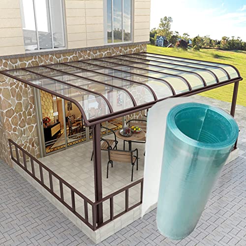 LFFH Polycarbonate Roofing Sheet,0.8mm Outdoor Greenhouse Rain-Proof Daylighting Panels Pergola Waterproof Wall Panel for Sunroom (Color : Clear, Size : 1.2x30M)