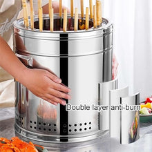 Smoker Smokeless Barbecue Hanging Grill With 30 Skewers Stainless Steel Charcoal BBQ Stove Charcoal Braised Grill Barrel Large Capacity Portable 360° All Round Roasting Oven