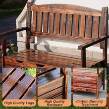 Meihkkud Storage Seat, Garden Bench with Backrest,Wooden Storage,All Weather Resistant,Garden Balcony(125 * 59.5 * 88cm/48.2 * 23.4 * 34.6in)