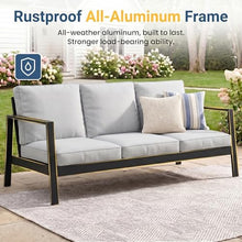 Wisteria Lane Aluminum Outdoor Couch, Patio Sofa with 5" Thick Cushions